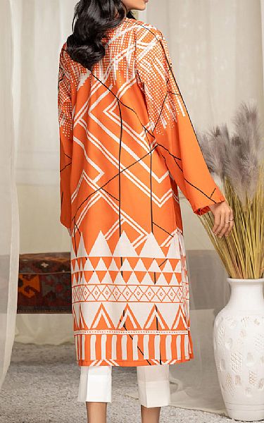 Limelight Orange Cambric Kurti | Pakistani Lawn Suits- Image 2