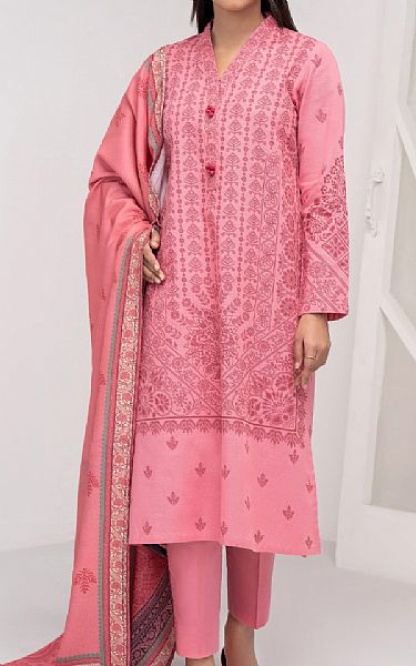 Limelight Pink Khaddar Suit | Pakistani Winter Dresses in USA- Image 1