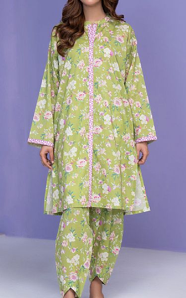 Limelight Pale Olive Green Lawn Kurti | Pakistani Lawn Suits- Image 1