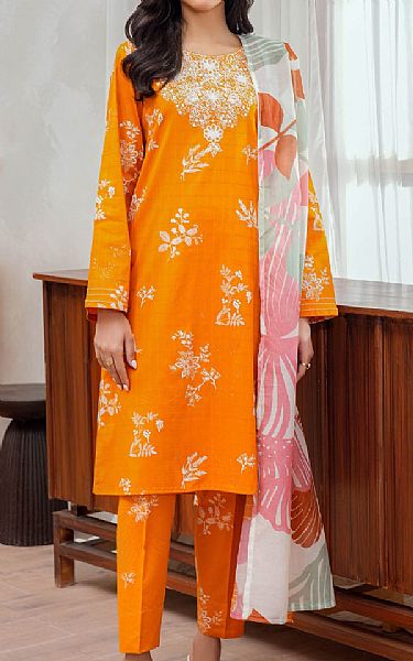 Limelight Orange Lawn Suit | Pakistani Lawn Dress in USA- Image 1