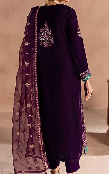 Limelight Purple Velvet Suit | Pakistani Winter Dresses in USA- Image 2