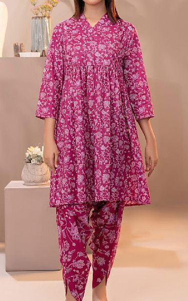 Limelight Raspberry Rose Cambric Suit (2 Pcs) | Pakistani Winter Dresses in USA- Image 1