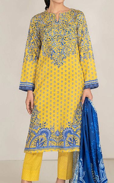 Limelight Yellow Khaddar Suit | Pakistani Winter Dresses in USA- Image 1