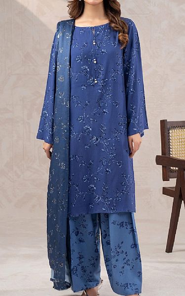Limelight Blueberry Linen Suit | Pakistani Winter Dresses in USA- Image 1