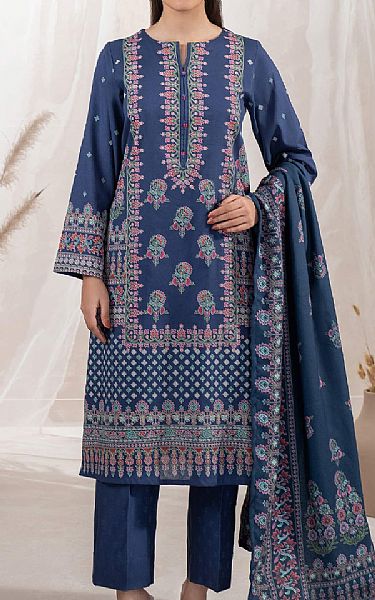 Limelight Navy Blue Khaddar Suit | Pakistani Winter Dresses in USA- Image 1