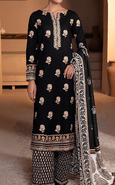 Limelight Black Khaddar Suit | Pakistani Winter Dresses in USA- Image 1