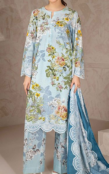 Limelight Light Blue Khaddar Suit | Pakistani Winter Dresses in USA- Image 1