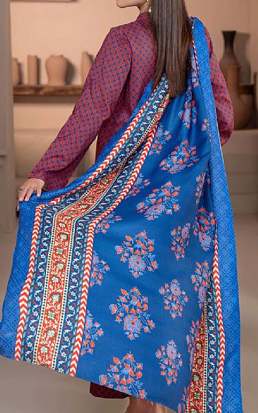 Limelight Portland Orange/Blue Khaddar Suit | Pakistani Winter Dresses in USA- Image 2