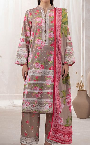 Limelight Light Taupe Khaddar Suit | Pakistani Winter Dresses in USA- Image 1