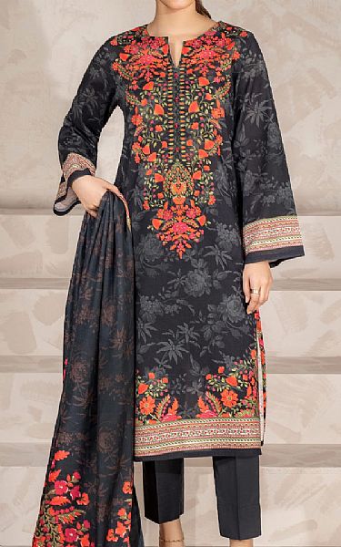 Limelight Black Khaddar Suit | Pakistani Winter Dresses in USA- Image 1