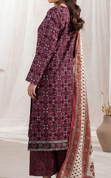 Limelight Old Mauve Khaddar Suit | Pakistani Winter Dresses in USA- Image 2