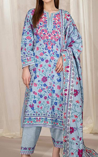 Limelight Tropical Blue Khaddar Suit | Pakistani Winter Dresses in USA- Image 1