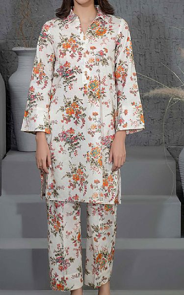Limelight White Khaddar Suit (2 Pcs) | Pakistani Winter Dresses in USA- Image 1
