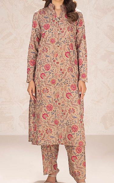 Limelight Beige Khaddar Kurti | Pakistani Winter Dresses in USA- Image 1