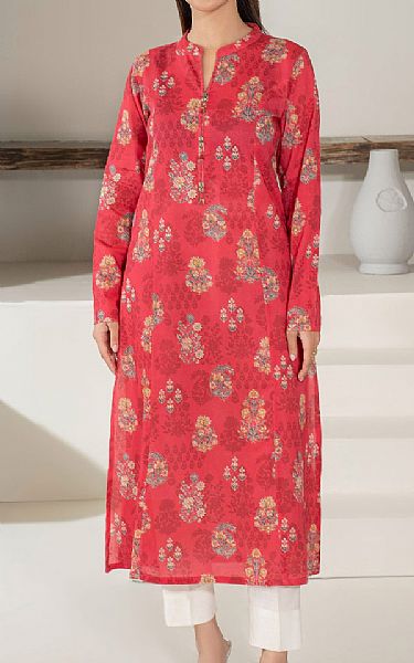 Limelight Light Red Khaddar Kurti | Pakistani Winter Dresses in USA- Image 1