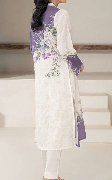 Limelight Off White/Faded Purple Khaddar Kurti | Pakistani Winter Dresses in USA- Image 2