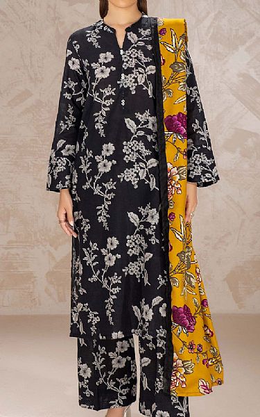 Limelight Black/Off White Khaddar Suit | Pakistani Winter Dresses in USA- Image 1