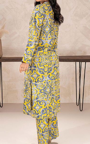 Limelight Yellow/Grey Khaddar Suit (2 Pcs) | Pakistani Winter Dresses in USA- Image 2