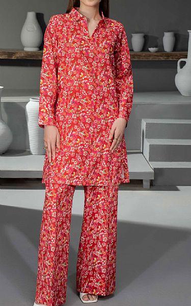 Limelight Pink/Red Khaddar Suit (2 Pcs) | Pakistani Winter Dresses in USA- Image 1