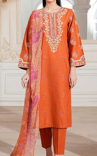 Limelight Shocking Orange Lawn Suit | Pakistani Lawn Dress in USA- Image 1