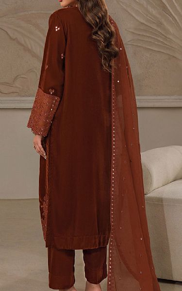 Limelight Chocolate Velvet Suit | Pakistani Winter Dresses in USA- Image 2