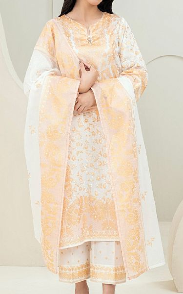 Limelight Off White Satin Suit | Pakistani Lawn Dress in USA- Image 1