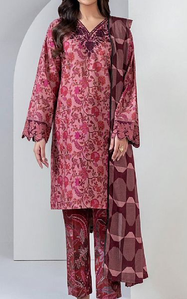 Limelight Tea Pink Khaddar Suit | Pakistani Winter Dresses in USA- Image 1