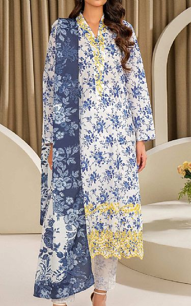 Limelight Off White/Blue Lawn Suit | Pakistani Lawn Dress in USA- Image 1