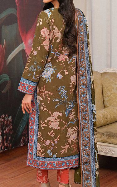 Limelight Olive Khaddar Suit | Pakistani Winter Dresses in USA- Image 2