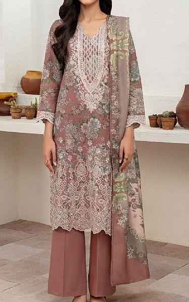 Limelight Dusty Pink Khaddar Suit | Pakistani Winter Dresses in USA- Image 1