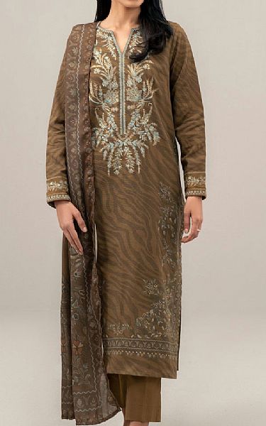 Limelight Olive Khaddar Suit | Pakistani Winter Dresses in USA- Image 1