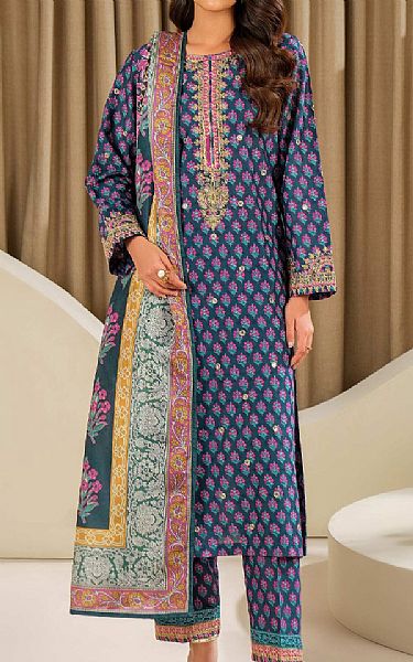 Limelight Nile Blue Lawn Suit | Pakistani Lawn Dress in USA- Image 1