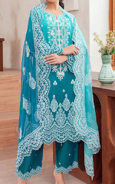 Limelight Turquoise Lawn Suit | Pakistani Lawn Dress in USA- Image 1