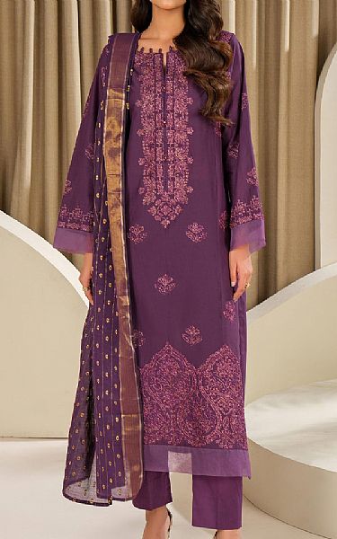 Limelight Plum Purple Lawn Suit | Pakistani Lawn Dress in USA- Image 1