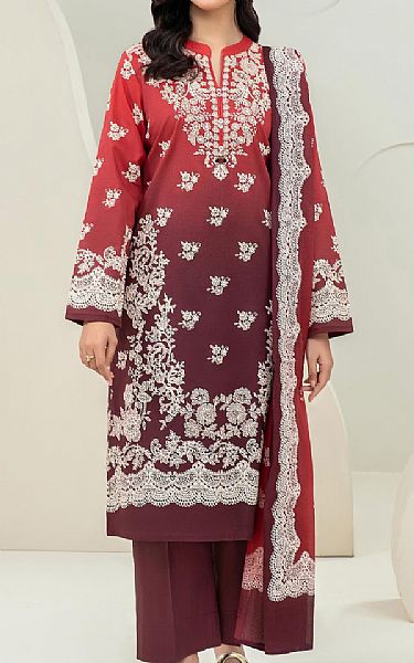 Limelight Wine/Red Lawn Suit | Pakistani Lawn Dress in USA- Image 1