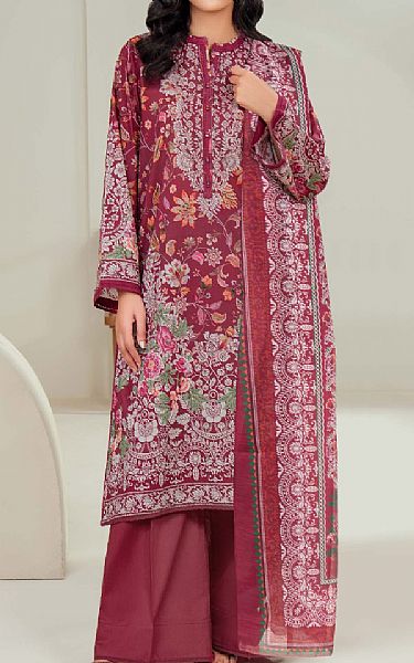 Limelight Light Burgundy Lawn Suit | Pakistani Lawn Dress in USA- Image 1