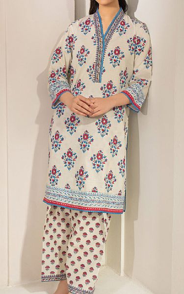 Limelight Beige Slub Lawn Suit (2 Pcs) | Pakistani Lawn Dress in USA- Image 1