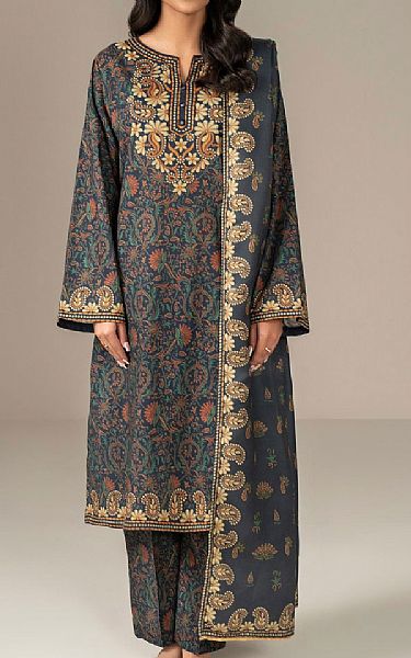 Limelight Cadet Grey Khaddar Suit | Pakistani Winter Dresses in USA- Image 1