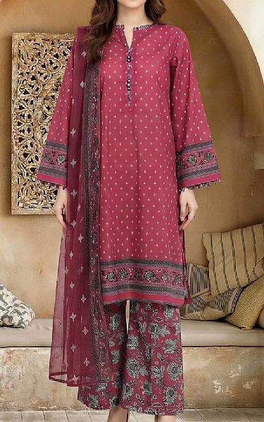 Limelight Raspberry Rose Lawn Suit | Pakistani Lawn Dress in USA- Image 1