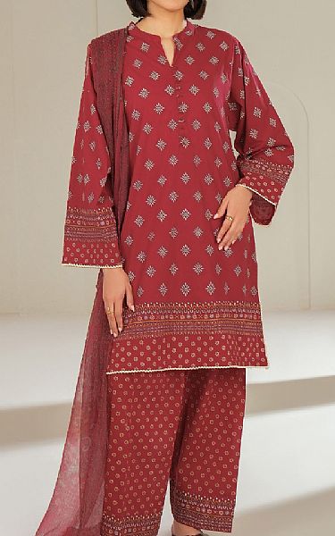 Limelight Dull Red Lawn Suit | Pakistani Lawn Dress in USA- Image 1