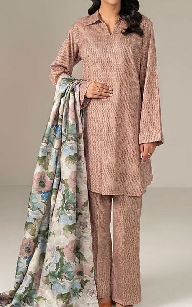 Limelight Pink Khaddar Suit | Pakistani Winter Dresses in USA- Image 1