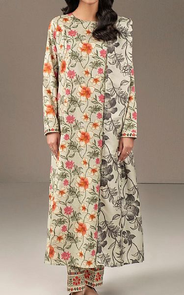 Limelight Cream Khaddar Suit | Pakistani Winter Dresses in USA- Image 1