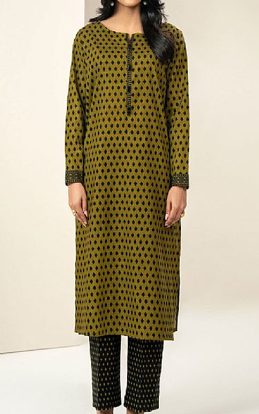 Limelight Olive/Black Khaddar Suit (2 pcs) | Pakistani Winter Dresses in USA- Image 1