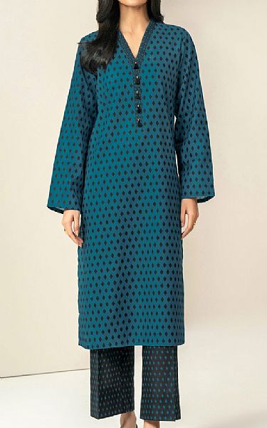 Limelight Teal/Black Khaddar Suit (2 pcs) | Pakistani Winter Dresses in USA- Image 1
