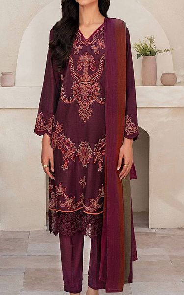 Limelight Egg Plant Yarn Dyed Suit | Pakistani Winter Dresses in USA- Image 1