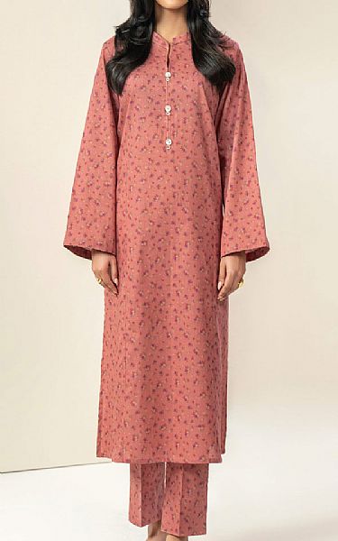 Limelight Light Coral Khaddar Kurti | Pakistani Winter Dresses in USA- Image 1