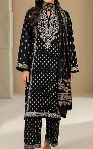 Limelight Black Khaddar Suit | Pakistani Winter Dresses in USA- Image 1