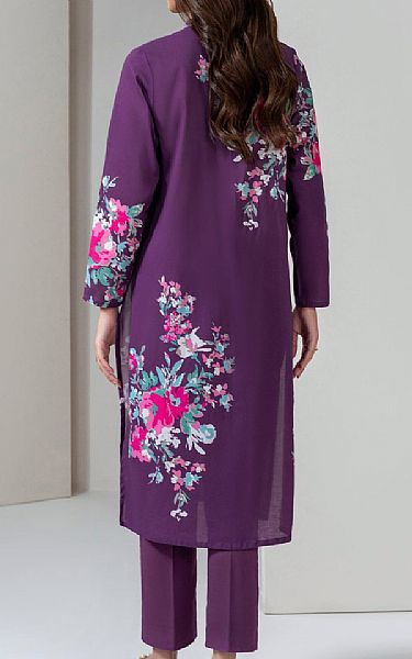 Limelight Grape Purple Khaddar Kurti | Pakistani Winter Dresses in USA- Image 2