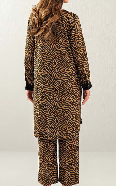 Limelight Black/Orange Khaddar Kurti | Pakistani Winter Dresses in USA- Image 2