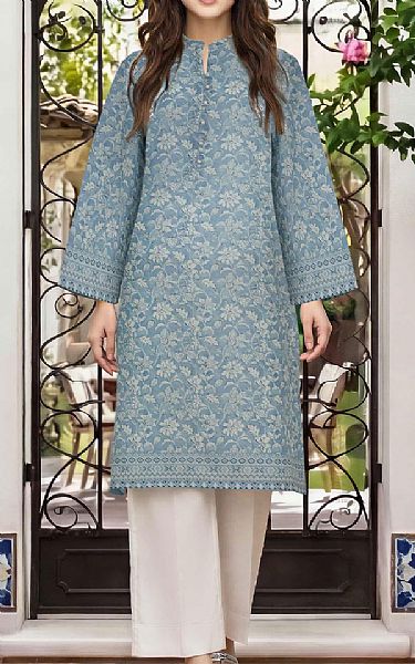 Limelight Cadet Blue Lawn Kurti | Pakistani Lawn Dress in USA- Image 1